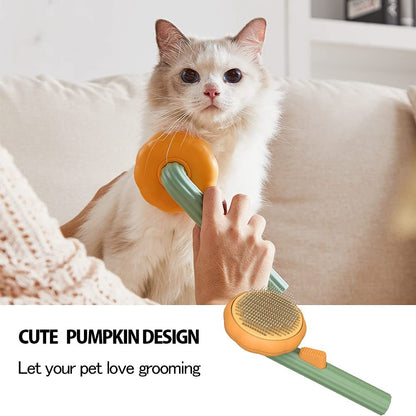 Pet Pumpkin Brush, Pet Grooming Self Cleaning Slicker Brush