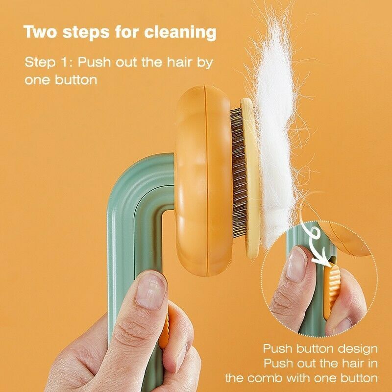 Pet Pumpkin Brush, Pet Grooming Self Cleaning Slicker Brush